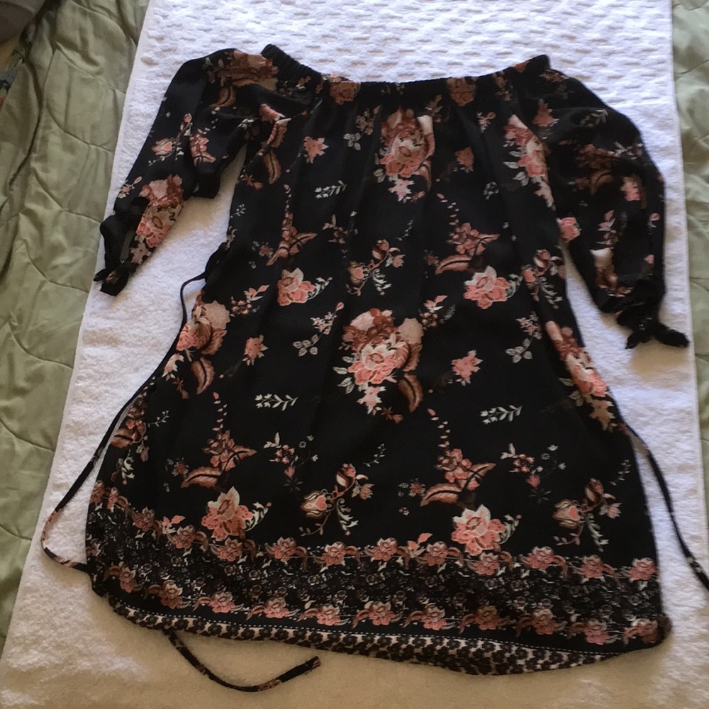 Above the Knee/Off Shoulder Black Dress